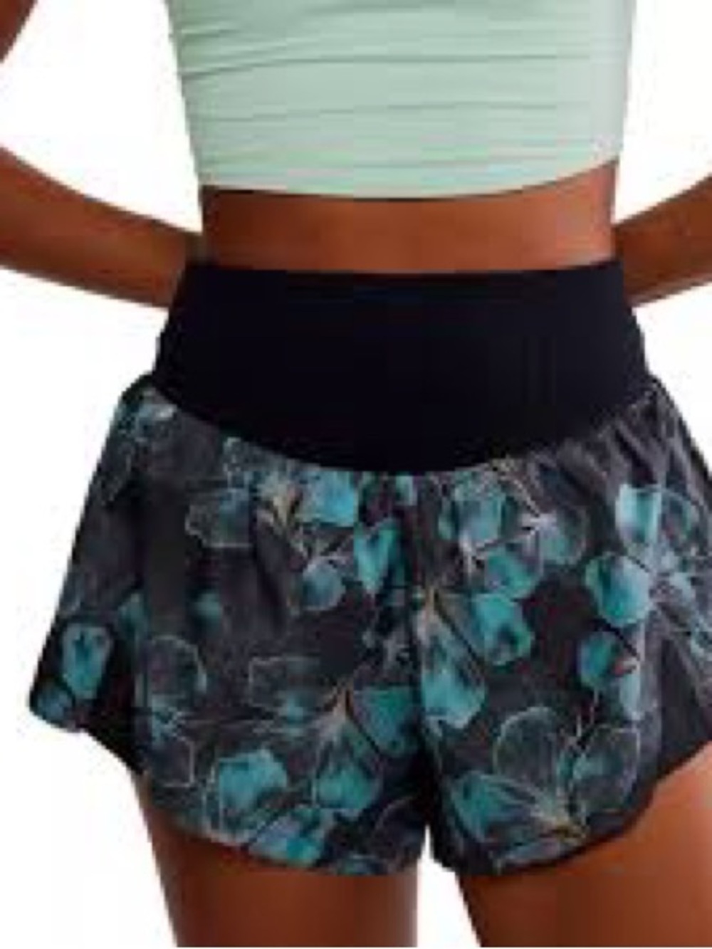 Free People Carpe Diem Floral Print Athletic Shorts
